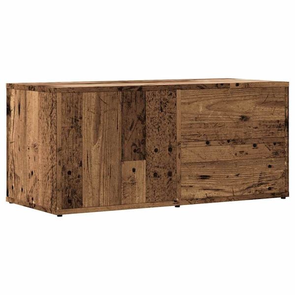 vidaXL Tv-meubel 80x34x35,5 cm bewerkt hout oud houtkleurig