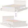 vidaXL Bedframe zonder matras met hoofdbord grenenhout wit 120x200 cm
