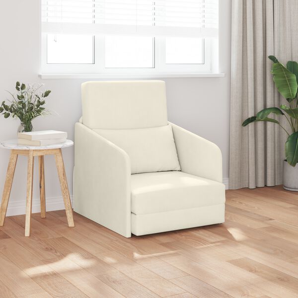 vidaXL Slaapbank Cr&egrave;me 65 x 80 x 83 cm Fluweel