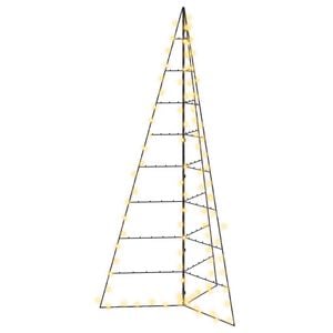 vidaXL Metalen kerstboom met led KUOPIO 210 cm Warmwit Staal Zwart