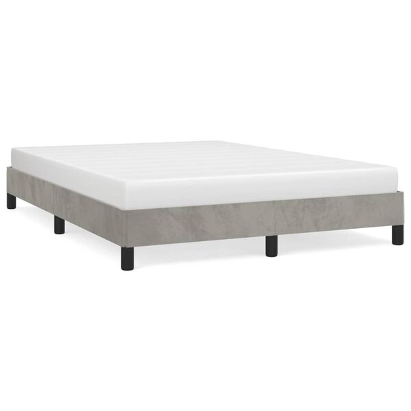 vidaXL Bedframe zonder matras 140x190 cm fluweel lichtgrijs