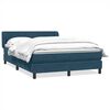 vidaXL Boxspring met matras fluweel donkerblauw 160x210 cm
