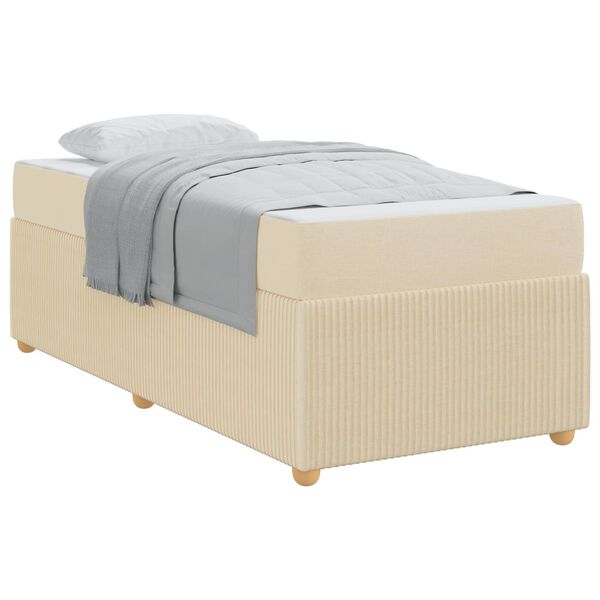 vidaXL Bedframe met matras Crème 80 x 200 cm Stof