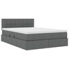 vidaXL Opbergbed met LED met matras Donkergrijs 140 x 190 cm Stof