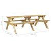 vidaXL Picknicktafel met banken 220x122x72 cm ge&iuml;mpregneerd grenenhout