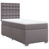 vidaXL Boxspring met matras kunstleer grijs 100x200 cm