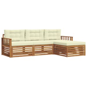vidaXL Buiten bankenset Natuurlijk en Cr&egrave;me 249,5 x 162,5 x 73 cm