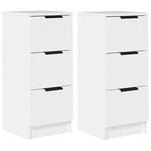 vidaXL Dressoirs 2 st 30x30x70 cm bewerkt hout wit