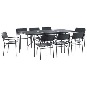 vidaXL Tuin eettafelset 9 st Antracietkleurig Staal