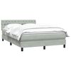 vidaXL Boxspring met matras fluweel lichtgrijs 140x210 cm