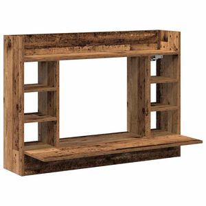 vidaXL Aan de muur bevestigd bureau Oud hout 105 x 48 x 75 cm