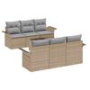 vidaXL Tuinbankenset met kussen 7 pcs Beige en Grijs poly rattan