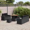 vidaXL Tuin Sofa Set met kussen 8 pcs Zwart poly rattan