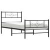 vidaXL Bedframe met hoofd- en voeteneinde metaal zwart 80x200 cm