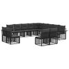 vidaXL Buiten bankenset 13 st Zwart en Donkergrijs Polyester