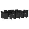 vidaXL 13-delige Tuinset met kussens poly rattan zwart