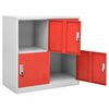 vidaXL Lockerkasten 2 st 90x45x92,5 cm staal lichtgrijs en rood