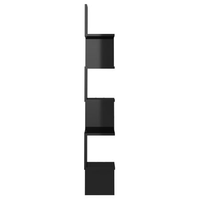 vidaXL Hoekwandschap 20x20x127,5 cm spaanplaat hoogglans zwart