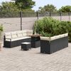 vidaXL Tuin Sofa Set met kussen 11 pcs Zwart Poly riet