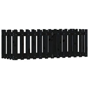 vidaXL Plantenbak verhoogd hekontwerp 150x50x50 cm grenenhout zwart