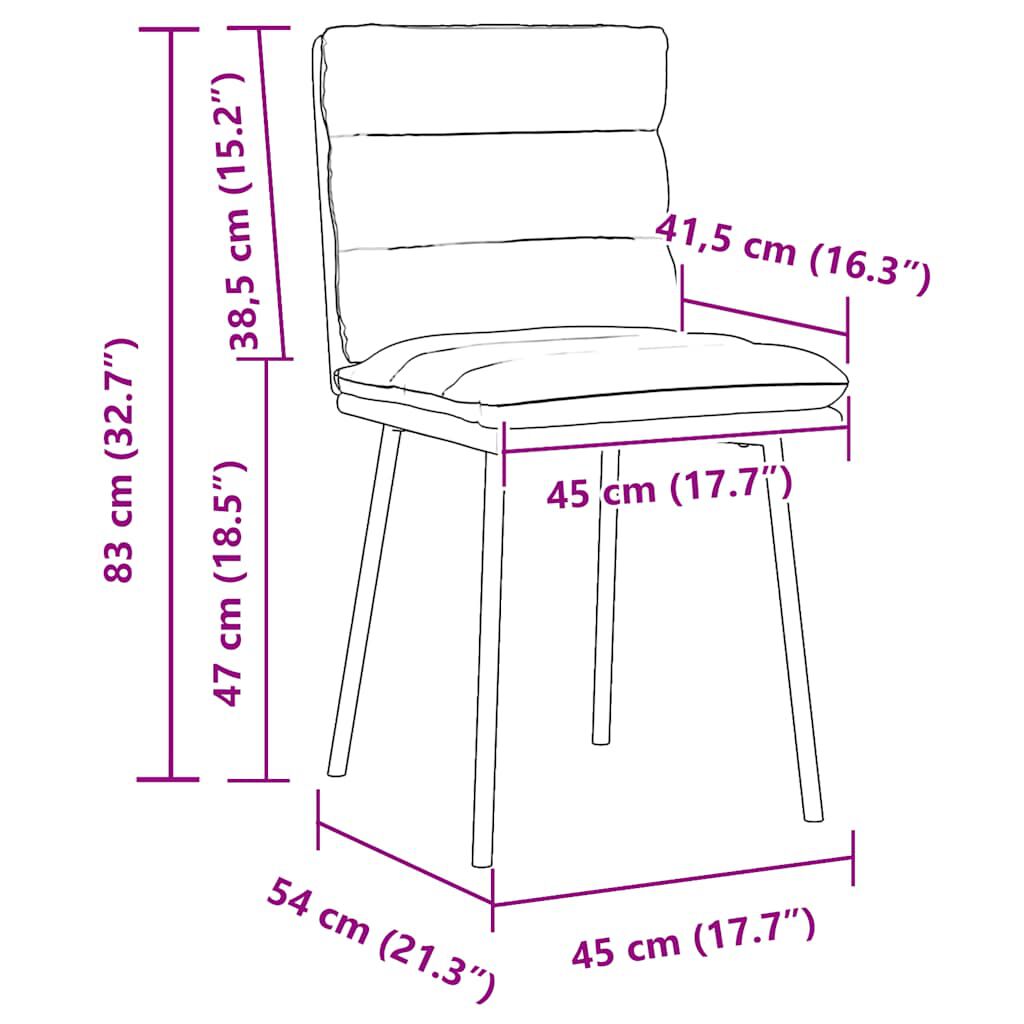 vidaXL Eetkamerstoelen 2 st fluweel roze