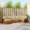 vidaXL Hoekbank Set 7 pcs Natuurlijk en Beige Massief Acaciahout
