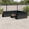 vidaXL 12-delige Loungeset met kussens poly rattan zwart