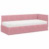 vidaXL Hoekbedframe met Matras met hoofdeinde 2 pcs Grijs Fluweel