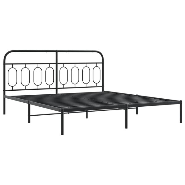 vidaXL Bedframe met voetbord zonder matras metaal zwart 160x200 cm