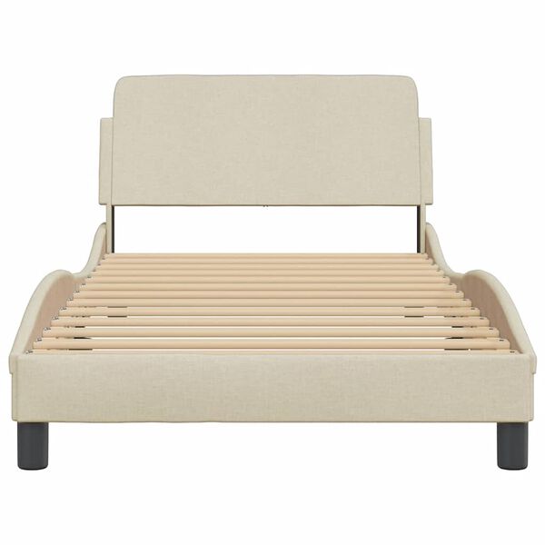 vidaXL Bedframe "Dover" 100x200 cm stof cr&egrave;mekleurig