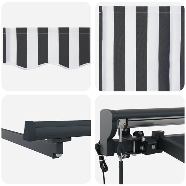 vidaXL Inklapbaar Zonnescherm Antraciet en Wit 400 &times; 300 cm