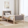 vidaXL Bedframe Bruin en taupe 75 x 190 cm Massief grenenhout