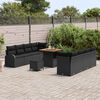 vidaXL Tuinbankenset met kussen 11 pcs Zwart poly rattan