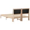 vidaXL Bedframe Bruin en lichtgrijs 140 x 200 cm Massief grenenhout