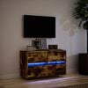 vidaXL Tv-wandmeubel met LED-verlichting 80x31x45 cm gerookt eiken