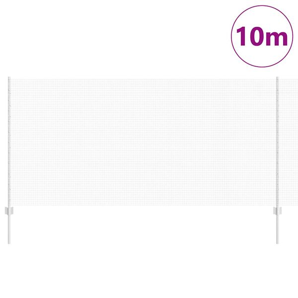 vidaXL Hek met Paal Zilver 1,2 x 10 m Staal