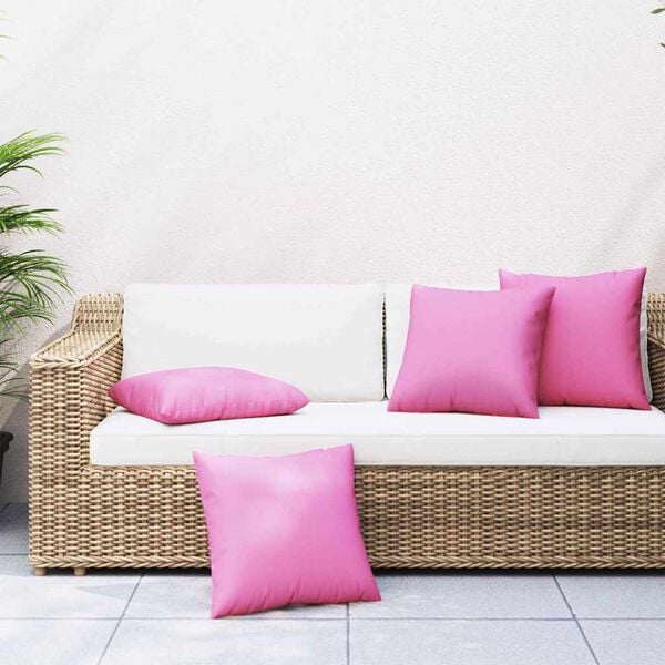 vidaXL Spreidkussens Effen 4 pcs Roze 60 x 60 cm Polyester Stof