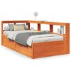 vidaXL Bed met boekenkast zonder matras grenenhout wasbruin 90x200 cm