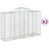 vidaXL Schanskorven 2 st gewelfd 200x50x120/140 cm ijzer