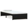 vidaXL Bedframe massief hout zwart 75x190 cm