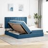vidaXL Opslag bed met matras Donkerblauw 200 x 200 cm Fluweel