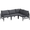 vidaXL Tuin Sofa Set met kussen 4 pcs Antraciet Staal