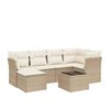 vidaXL 7-delige Loungeset met kussens poly rattan beige