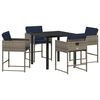 vidaXL Tuin eettafelset 5 st Grijs poly rattan