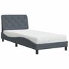 vidaXL Bed met matras fluweel donkergrijs 80x200 cm