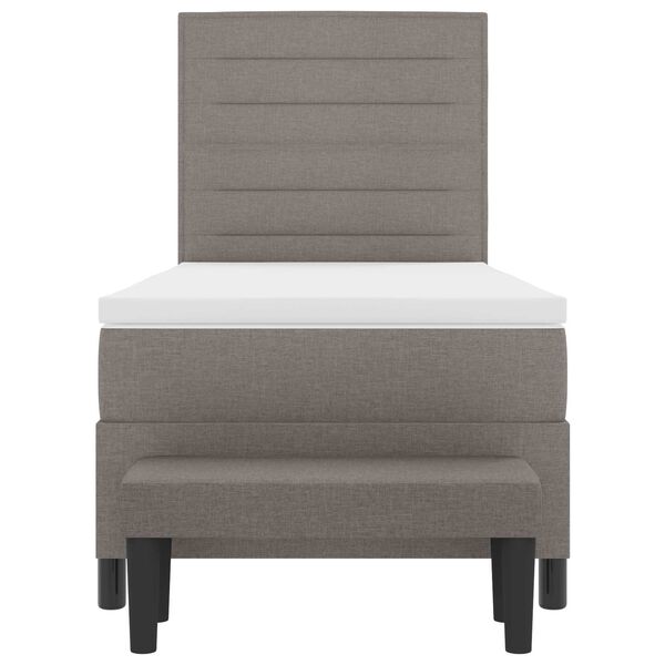 vidaXL Boxspringbed met matras met hoofdeinde Taupe 90 x 190 cm Stof