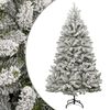 vidaXL Kunstkerstboom met scharnieren en sneeuw 210 cm