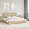 vidaXL Opslag bed met lade Sonoma Eiken 180 x 200 cm Bewerkt hout