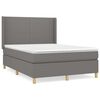 vidaXL Boxspring met matras stof donkergrijs 140x190 cm