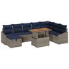 vidaXL Tuin Sofa Set 9 pcs Grijs poly rattan